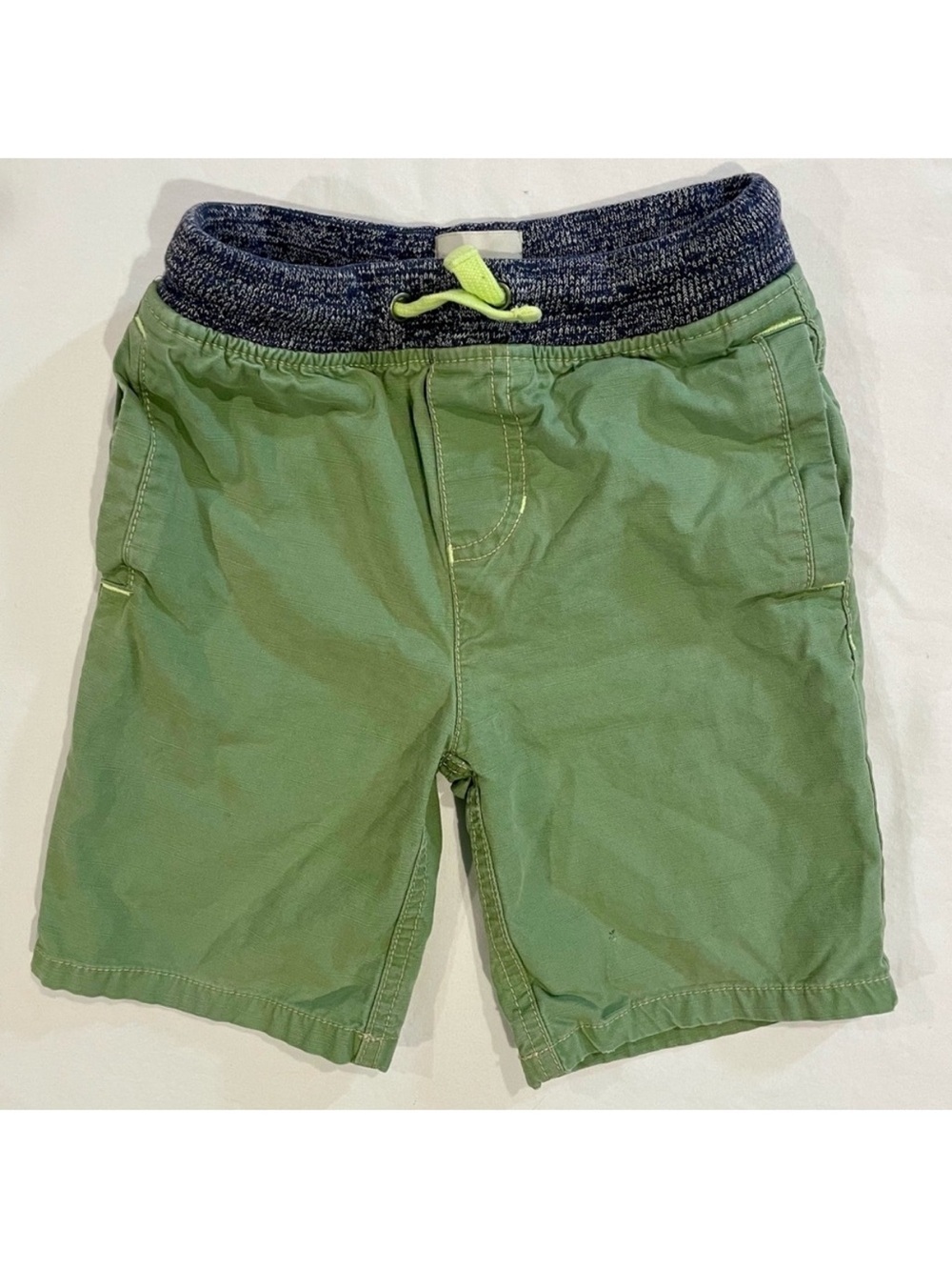 Mini Boden Adventure Shorts Boys 5 Y Green Summer Cotton Ripstop Pull-On Outdoor